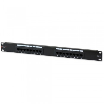 Techly Patch Panel UTP 16 Ports RJ45 Cat.6 I-PP 16-RU-C6T