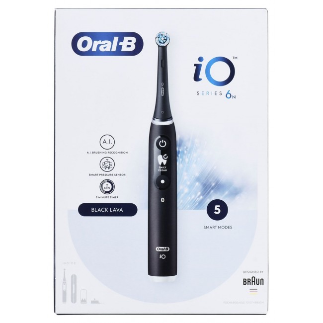 BRAUN ORAL-B ELECTRIC TOOL IO 6N BLACK ONYX black BRAUN ORAL-B ELECTRIC TOOL IO 6N BLACK ONYX black