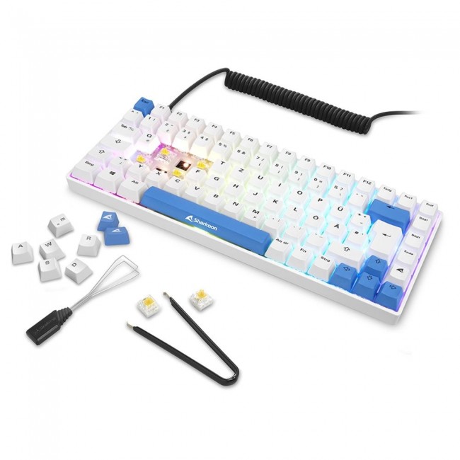 Sharkoon SKILLER SGK50 S3 PBT keyboard Gaming USB QWERTZ German White Sharkoon SKILLER SGK50 S3 PBT keyboard Gaming USB QWERTZ German White