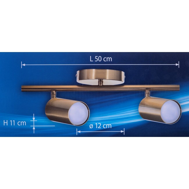 Activejet SPECTRA double gold ceiling wall lamp strip spotlight GU10 for living room Activejet SPECTRA double gold ceiling wall lamp strip spotlight GU10 for living room