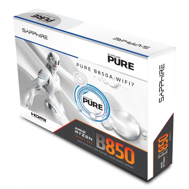 Sapphire PURE B850A WIFI 7 AMD B850 Socket AM5 ATX Sapphire PURE B850A WIFI 7 AMD B850 Socket AM5 ATX