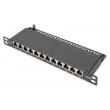 Digitus CAT 6A Slim Patch Panel, shielded, 12-port, 0.5 U, 10