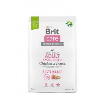 BRIT Care Dog Sustainable Adult Small Breed Chicken & Insect - dry dog food - 3 kg