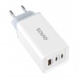 SAVIO LA-07 GaN 65W mains charger, USB, QC4.0+, PD 3.0, White
