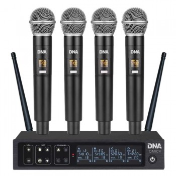 DNA QMIC4 wireless microphone with 4 handheld transmitters