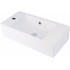 Countertop ceramic washbasin with space for a tap - left
