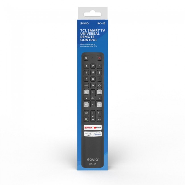 Savio RC-15 universal /replacement for TCL SMART TV remote control IR Wireless Press buttons Savio RC-15 universal /replacement for TCL SMART TV remote control IR Wireless Press buttons
