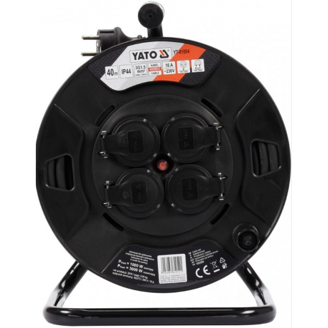 YATO EXTENSION CABLE DRUM 40m 3 x 1.5mm2 IP44 81054 YATO EXTENSION CABLE DRUM 40m 3 x 1.5mm2 IP44 81054