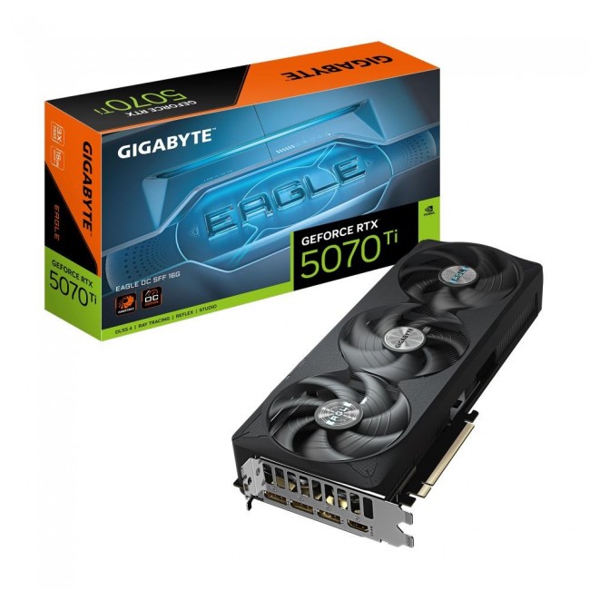 GIGABYTE GeForce RTX 5070 Ti EAGLE OC SFF 16G Graphics Card - 16GB GDDR7, 256bit, PCI-E 5.0, 2542 MHz Core Clock, 3 x DP 2.1a, 1 x HDMI 2.1b, NVIDIA DLSS 4, GV-N507TEAGLE OC-16GD GIGABYTE GeForce RTX 5070 Ti EAGLE OC SFF 16G Graphics Card - 16GB GDDR7, 256bit, PCI-E 5.0, 2542 MHz Core Clock, 3 x DP 2.1a, 1 x HDMI 2.1b, NVIDIA DLSS 4, GV-N507TEAGLE OC-16GD