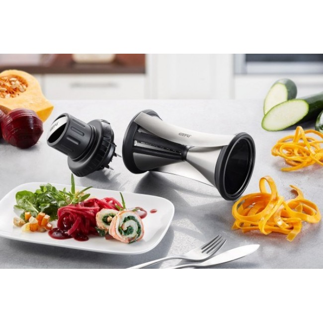 GEFU SPIRELLI XL slicer Manual Black, Stainless steel Plastic, Stainless steel