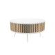 Table RONDA 90 white, slatted oak