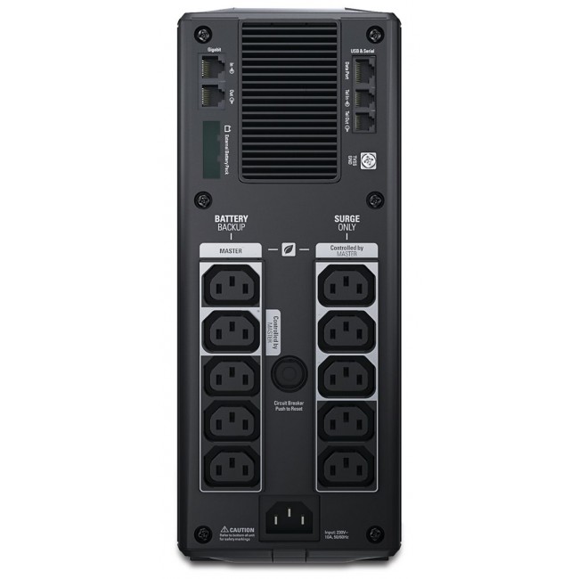 APC Back-UPS Pro, 1500VA/865W, Tower, 230V, 10x IEC C13 outlets, AVR, LCD, User Replaceable Battery