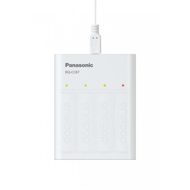 USB battery charger PANASONIC Eneloop Smartplus BQ-CC87 + 4x AA 2000 mAh (K-KJ87MCD40USB)