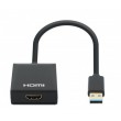 Manhattan USB-A to HDMI Cable, 1080p@60Hz, Converts USB 3.2 Gen1 (aka USB 3.0) signal to HDMI, 15cm, Black, Male to Female, Three Year Warranty