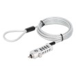 Manhattan Universal Laptop Combination Lock For Noble Wedge , Nano and K-Slot, Secure 3-in-1 Anti-theft Notebook Lock, Resettable 4-digit Combo, 1.8m, Cut-Resistant Carbon Steel Cable, Translucent PVC Jacket, Silver