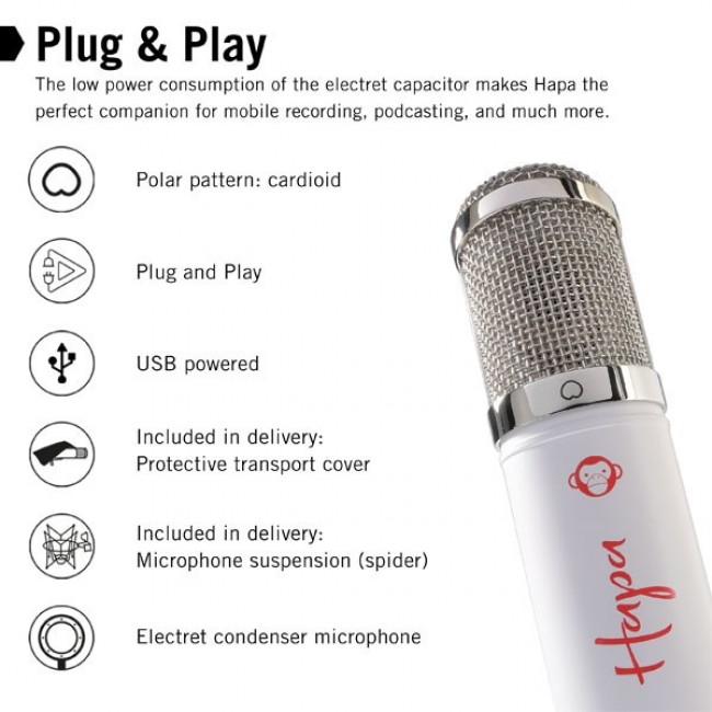 Monkey Banana Hapa White Table microphone