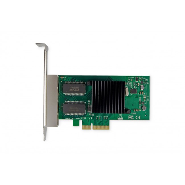 Digitus 4 port Gigabit Ethernet network card, RJ45, PCI Express, Intel I350