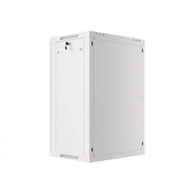 Lanberg wall-mounted installation rack cabinet 19'' 18U 600x450mm gray (glass door)