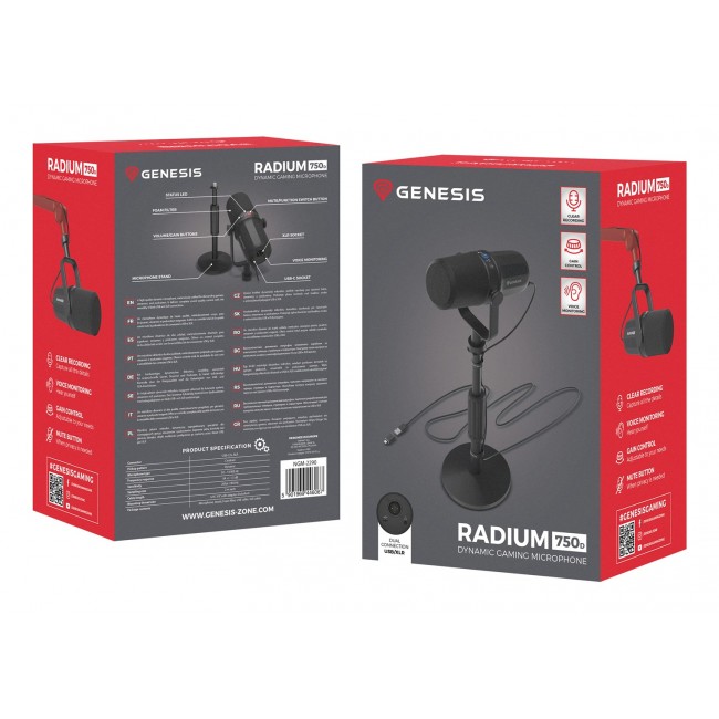 GENESIS RADIUM 750D Black PC microphone GENESIS RADIUM 750D Black PC microphone