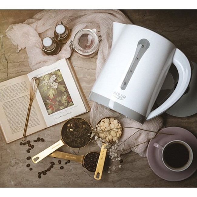 Adler AD 1244 electric kettle 2.5 L 2200 W white and blue Adler AD 1244 electric kettle 2.5 L 2200 W white and blue