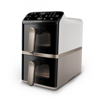 Philips 4000 series NA462/80 fryer Double 10 L Stand-alone 2750 W Hot air fryer Black, Gold, Grey