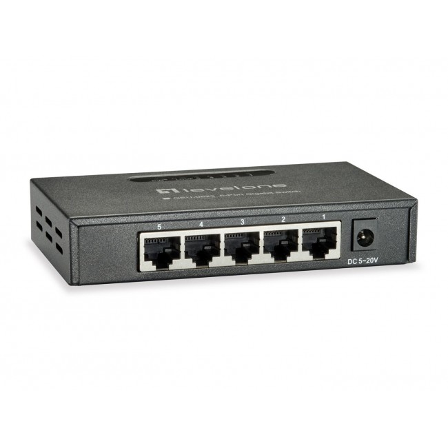 LevelOne GEU-0523 network switch Unmanaged Gigabit Ethernet (10/100/1000) Black