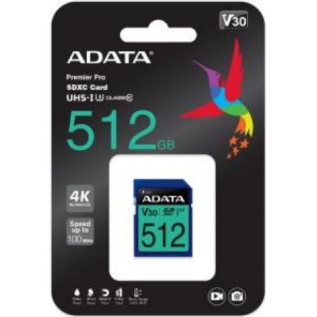 ADATA Premier Pro 512 GB SDXC UHS-I Class 10 ADATA Premier Pro 512 GB SDXC UHS-I Class 10