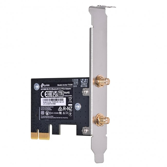 TP-Link AX1800 Wi-Fi 6 Bluetooth 5.2 PCIe Adapter TP-Link AX1800 Wi-Fi 6 Bluetooth 5.2 PCIe Adapter