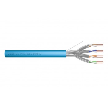 DIGITUS Installation Cable Cat.6A, U/FTP, B2ca, AWG 23/1, LSOH, 500m, Blue, Reel
