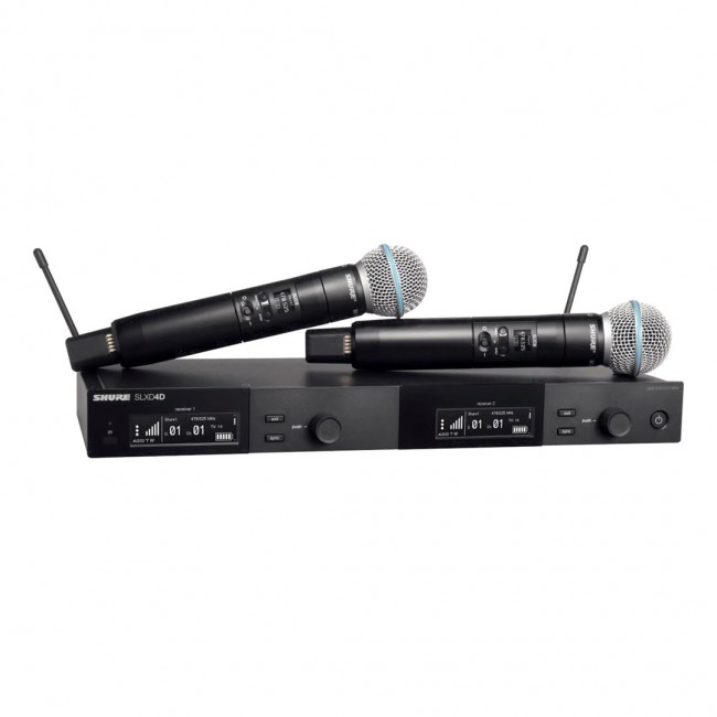 Shure SLXD24DE/B58-G59 - dual digital wireless system with two transmitters/handheld microphones (470 - 514 MHz)