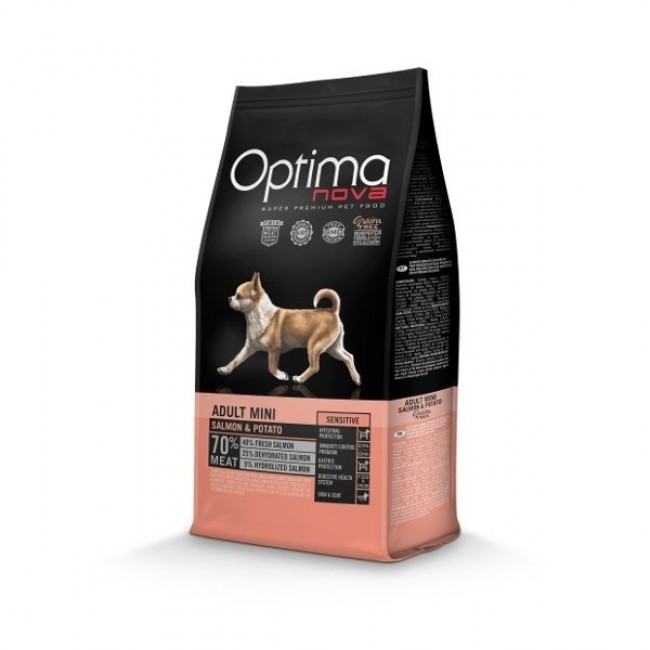 OPTIMANOVA Adult Mini Sensitive Salmon & Potato - dry dog food - 2kg