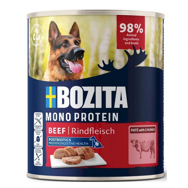 BOZITA Mono Protein Pate Beef - wet dog food - 800g