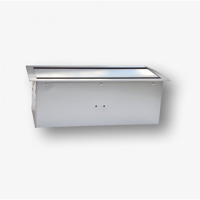 Box blatowy 8M - puszka blatowa do monta u gniazd standardu 22,5x45 mm ( 45x45 mm) uchylna dwustronnie, srebrny metalik