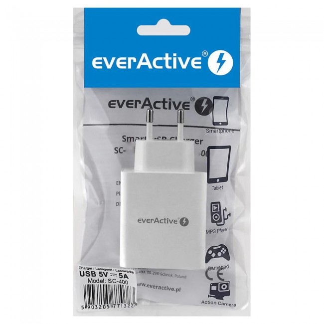 Charger EVERACTIVE SC-400 4 x USB 5A white