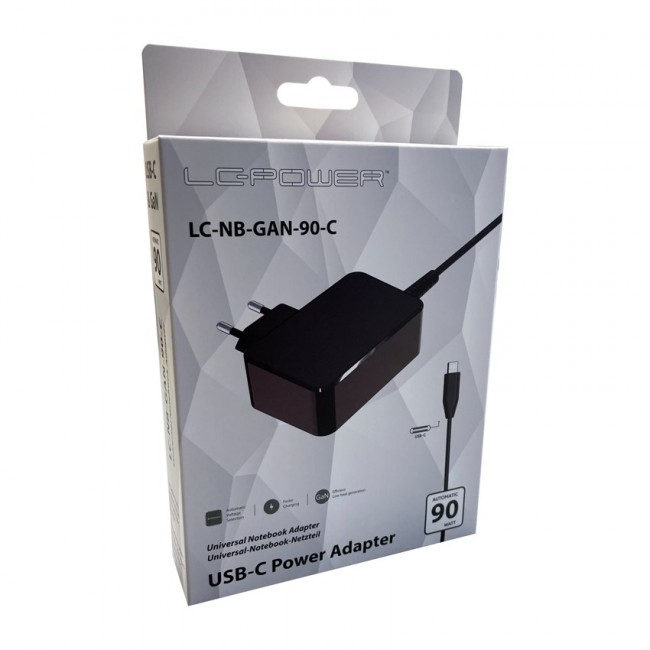 LC-Power LC-NB-GAN-90-C mobile device charger Laptop Black AC Indoor