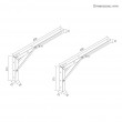 Maclean Folding Wall Shelf Bracket, min. 300 mm, max. 600 mm, max. 50 kg, 2 pieces, MC-195