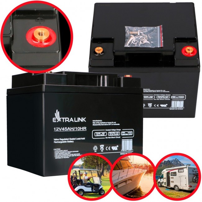 Extralink Accumulator AGM 12V 45Ah maintenance free