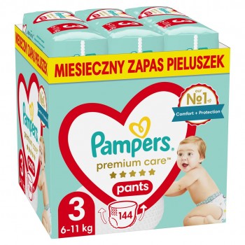 PAMPERS Premium Pants nappies Size 3, 6-11kg, 144pcs