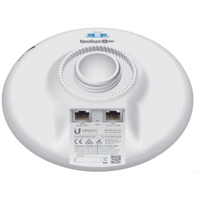 Ubiquiti NanoBeam 5AC Gen 2 Network bridge 450 Mbit/s White Ubiquiti NanoBeam 5AC Gen 2 Network bridge 450 Mbit/s White