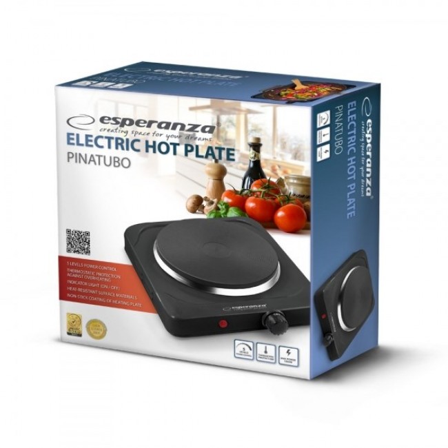 Esperanza EKH002K hob Black Countertop Sealed plate 1 zone(s) Esperanza EKH002K hob Black Countertop Sealed plate 1 zone(s)