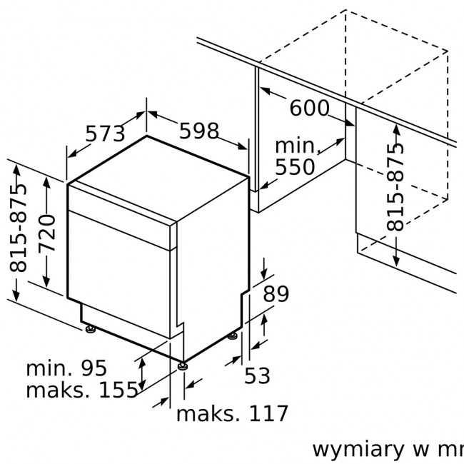 Bosch Serie 2 SMU2HVS06E Built-in dishwasher 14 place settings