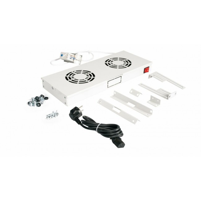 Equip Cooling Fans 19', 1U, 2FANS, RAL7035 Grey