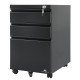 Under-desk cabinet metal container with lock Maclean, on wheels, black, MC-850 Under-desk cabinet metal container with lock Maclean, on wheels, black, MC-850
