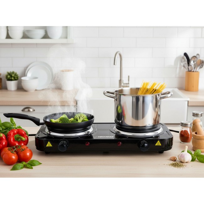 Esperanza EKH010K Electric cooker, top, 2 heating fields, black