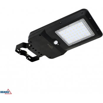 SOLARNA OPRAWA ULICZNA LED BEMKO SOLGER 20W 3000LM 3000/4000/6000K IP65 CZARNA CZ. PIR