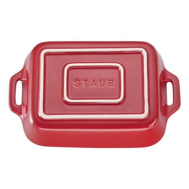 Staub Rectangular Ceramic Platter - 4.5 ltr, Red