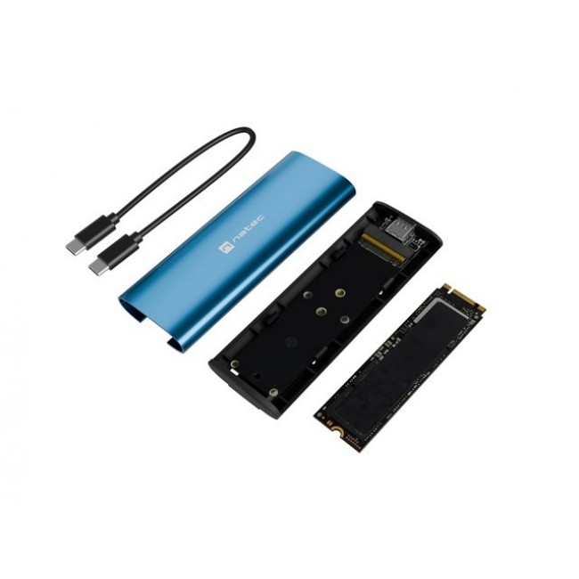 NATEC RHINO M.2 NVME LITE EXTERNAL SSD ENCLOSURE USB-C 3.2 GEN 2 HORIZON BLUE