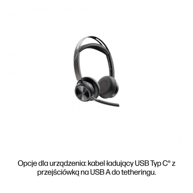 HP Poly Voyager Focus 2-M USB-C-C Headset USB-C/A Adapter Charging Stand