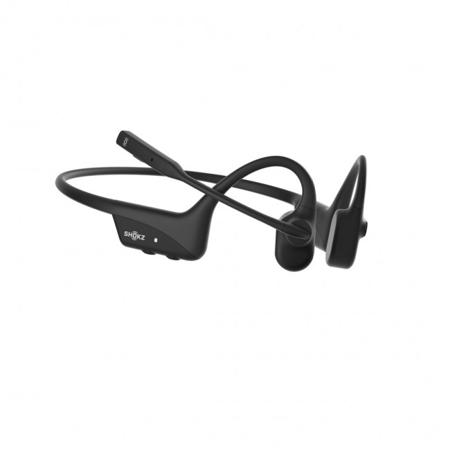 SHOKZ OpenComm2 UC Wireless Bluetooth Bone Conduction Videoconferencing Headset with USB-A adapter | 16 Hr Talk Time, 29m Wireless Range, 1 Hr Charge Time | Includes Noise Cancelling Boom Mic and Dongle, Black (C110-AA-BK)