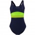 Women's swimsuit Crowell Katie col.02 navy-lime-green 38